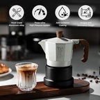 Bincoo Three Valve Espresso Maker Stovetop,Camping Moka Pot 2 Cup/120ML,Stove Top Espresso Italian Coffee Maker,Easy to Use - Image 3