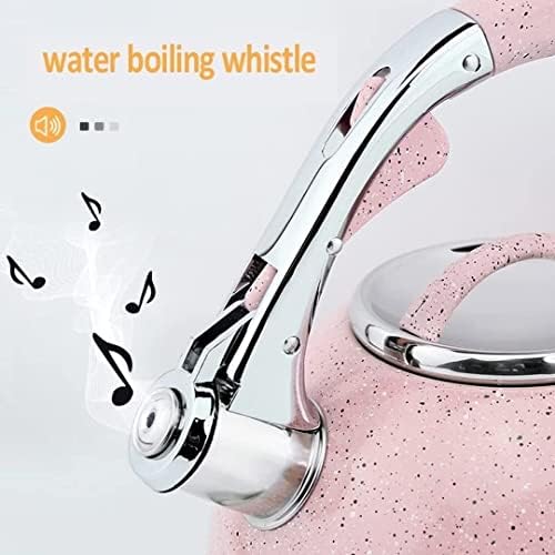 Stove Top Kettle Tea Kettle Stove Top Whistling Kettle 304 Stainless Steel Teakettle Teapot Ergonomic Handle Stovetop Hot Kettle Teapot (Roze) - Image 4