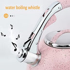 Stove Top Kettle Tea Kettle Stove Top Whistling Kettle 304 Stainless Steel Teakettle Teapot Ergonomic Handle Stovetop Hot Kettle Teapot (Roze) - Image 4