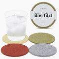 Graf Lantz - Bierfilzl Merino Wool Round Coasters Set of 4 - Ikebana (4" Circles) - Absorbs 30% of Weight - German Wool - Heat Resistant, Sustainable, & Reusable - Home Decor & Coffee Table Decor by GrafLantz