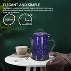 MAGICLULU Enamel Tea Kettle, Water Heating Coffee Pot with Anti-Scalding Handle and Thin Spout, for Home Dorm Office Restaurant Campfire Use, Blue, 0. 8L, 19 x 17 x 11. 5 cm - Image 6