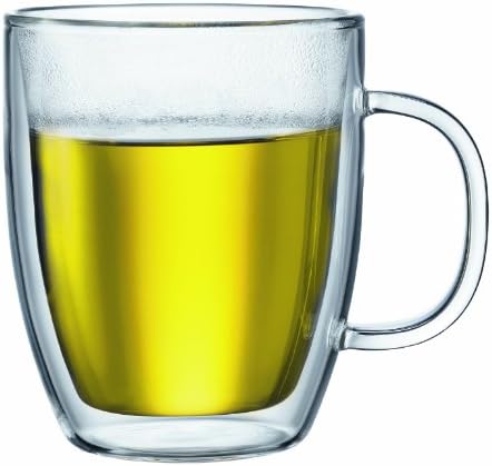Bodum 15 oz Bistro Coffee Mug Single-Wall High Heat Borosilicate Glass, Clear by Bodum