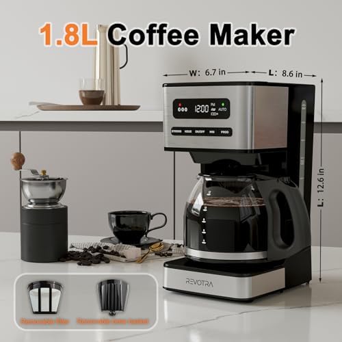 REVOTRA 12 Cup Programmable Coffee Maker, Hot and Iced Drip Coffee Makers - Image 4