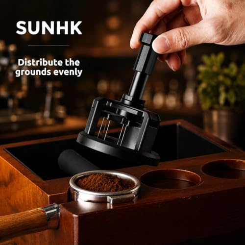 58mm WDT Tool Espresso,Press-to-Rotate Espresso Distribution Tool with Magnetic Base,Adjustable Depth Espresso Needles Distributor Tool,8 Needles Coffee Stirrer Tool for Home and Professional Baristas - Image 5