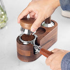 MOJAE 53mm Espresso Distributor, Coffee Distributor, Espresso Distribution Tool, Adjustable Depth Espresso Leveler with Walnut Wood Handle, Fits for 54mm Breville Barista Portafilter - Image 5