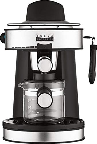 Bella - Pro Series Espresso Machine with 5 bars of pressure and Milk Frother - 8 ounces, Stainless Steel by bella