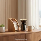 Bamboo Coffee Filter Holder, Wood Storage Box for Kitchen Counter, Holds Standard Cone or Basket Filters (1 PC) - Image 2