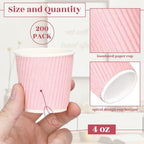 Yaomiao 200 Pcs 4 oz Disposable Espresso Coffee Cups, Pink - Image 2