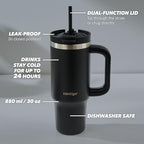 Contigo Streeterville Tumbler, Stainless Steel Vacuum Insulated, Leak-Proof, Cold for 29 Hours, Fits in cupholders, Licorice, 30oz (Pack of 2) - Image 2