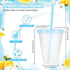 24 Pcs Plastic Tumblers with Lids and Straws, Reusable Cups with Lids Plastic Colorful Cups for Party Birthday, Iced Coffee Cup Travel Mug Cold Drink Cups Tumblers Bulk (16 oz, Clear Color) - Image 2