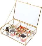 Gold Glass Tea Bag Organizer, Tea bag Storage Glass Box (4 Compartments) - Image 6
