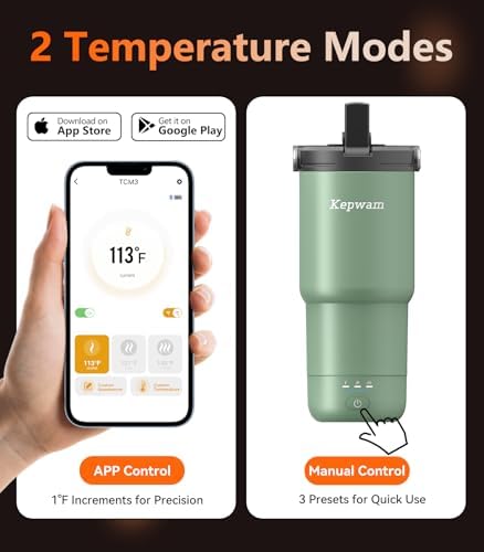 Kepwam Self-Heating Travel Mug T3,20oz Large Capacity Leak-Proof Heated Mug - Image 3