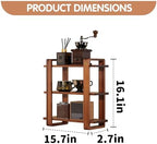 Coffee Station Organizer for Kitchen walnut WoodenCountertop Mug Holder 3 Tier Wooden Cup Organizer Stand Shelf - Image 2