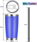 VEGOND 20oz Tumbler with Lid and Straw Stainless Steel Tumbler Cup Bulk Vacuum Insulated Double Wall Travel Coffee Mug Powder Coated Coffee Cup, Blue, 6 Pack - Image 4