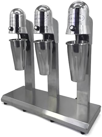 3 Head Electric Milk Shake Machine, 110V 18000RMP Powerful Electric Tea Drink Mix Milkshake Mixer with 3 x 800ml Cup, Milk Frother Mixer for Milk Drink Tea Juice by Unknown