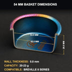TiiRHINO 54mm Espresso Basket, 20-22g Double-layer Titanium High Precision Extraction Filter Basket Fits,Bottomless Portafilter, 0.13 mm Hole Diameter, Most E61 Portafilter-Classic (Rainbow, 54mm) - Image 5