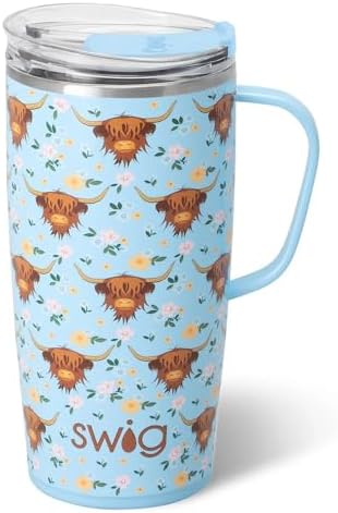 Swig Life 22oz Insulated Travel Mug with Handle & Lid, Holy Cow by SwigLife