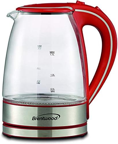 Brentwood Appliances KT-1900R Tempered Glass Tea Kettles, 1.7-Liter, Red - Image 5