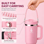 Farsea 40oz Insulated Stainless Steel Travel Tumbler with Handle & Straw - Image 3