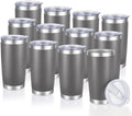 20 oz Tumblers Bulk Stainless Steel Tumbler with Lid, 12 Pack by CoolYoleb