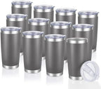 20 oz Tumblers Bulk Stainless Steel Tumbler with Lid, 12 Pack by CoolYoleb