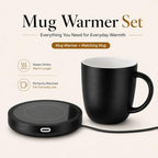 BESTINNKITS Coffee Mug Warmer & Mug Set for Desk, 14oz Ceramic Mug, Black - Image 2