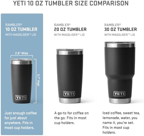 YETI Rambler 10 oz Tumbler, Stainless Steel, Vacuum Insulated with MagSlider Lid, Big Wave Blue - Image 2