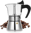 4 Cup 200ml Glass Moka Pot, Stovetop Espresso Maker, Silver by Suiitat