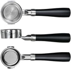 SANTOW 58mm Bottomless Portafilter for E61 Group Head, Naked Espresso Portafilter Compatible with ECM Rocket Sanremo Synesso Slayer VBM Machines, Black Anodized Aluminum Handle - Image 4