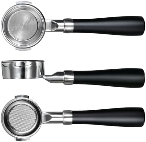 SANTOW 58mm Bottomless Portafilter for E61 Group Head, Naked Espresso Portafilter Compatible with ECM Rocket Sanremo Synesso Slayer VBM Machines, Black Anodized Aluminum Handle - Image 4