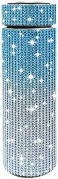 17 oz Bling Stainless Steel Water Bottle Rhinestone Vacuum Water Bottle Glitter Bottles Diamond Vacuum Flask Mug Gift Girls Women (500ml), Gradient Blue by Unknown