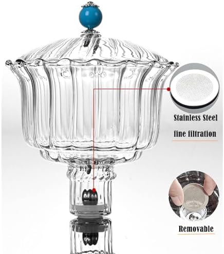 YUDIZWS Lazy Kungfu Drip Teapot,Heat Resistant Tea Set,Sturdy High Borosilicate Glass Teapot,Magnetic Water Diversion Semi-Automatic Teapot Set Magic Tea Set, A Fish teapot - Image 5