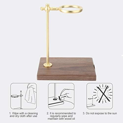 Coffee Filter Holder Storage, Wooden Brass Coffee Filter Holder Pour Over Coffee Maker Drip Filter Cup Rack Stand - Image 2
