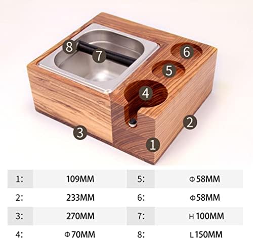 Espresso Tamping Station Coffee Filter Tamper Holder Espresso Knock Box Wooden Base Coffee Dump Bin Great Alternative for Barista Espresso Tamping Mat, for 58Mm Portafilters - Image 2