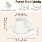 8oz Latte Cups with Saucers & Spoons, Ceramic Coffee Cups Set of 6 - Image 2