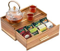 Tea Bag Organizer, Acacia Wood Tea Organizers and Storage Box, Tea Bag Holder Station Caddy Container for Countertop, Tea Accessories Gift Box with Drawer by RANXFLOAT