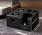 Espresso Tamping Station - 7 in 1 Espresso Coffee Organizer Box Fits for Storage 51/54/58MM Espresso Tamper, Distributor, Portafilter and Puck Screen Accessories, Plastic Tamp Station, Black - Image 2
