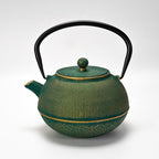 Urban Tokyo 27 fl oz Cast Iron Teapot Japanese Style Tetsubin Tea Kettle with Stainless Steel Infuser, Stovetop Safe, Green with Gold Accents, Excellent Heat Retention for Loose Leaf Tea - Image 6