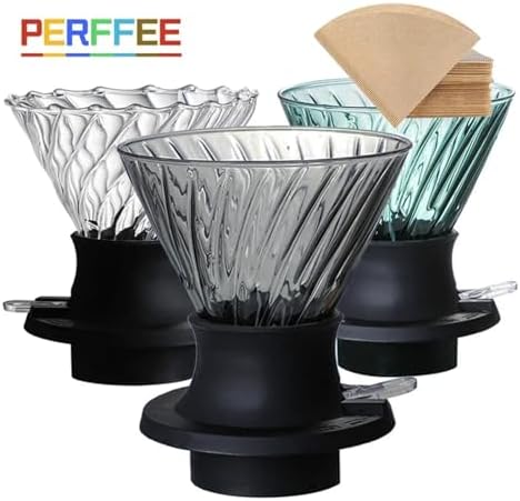 Immersion Dripper Coffee Maker Set Glass 02 Dripper Pour Over Coffee Making Set Immersion Dripper Switch Drip Coffee Accessories(Coffee Dripper-Green) - Image 2