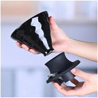 Handmade Pour Over Ceramic Coffee Dripper,One-Touch Switch Control Silicone Ceramics Filter(Black Filter) - Image 5