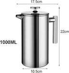 Coffee Maker French Press Stainless Steel Espresso Machine Double-Wall Insulated Tea Pot - Image 2