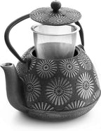 IBILI 40 Oz Bali Cast Iron Teapot | Made in Spain | Stainless Steel Infuser, Enameled Interior, Stovetop & Induction Compatible, Japanese Kettle for Loose Leaf Tea, Tetsubin Design, Silver - Image 4