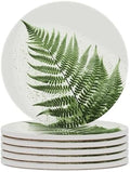 Drink Coasters with Cork Backing Ceramic Coasters Natural Plant Silhouette Fern Leaf Coaster for Drinks Non-Slip Coaste Round Absorbing Stone Coaster Set of 6PCS for Kinds of Cups Coffee Table by Unknown