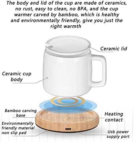 55?? Constant Temperature Milk Cup Heater,Coffee Mug Warmer,200ml Coffee Cup Warmer,USB Electric Beverage Warmer for Desk Office Women Gift, Coffee Mug Warmer,55?? Constant Temperature Milk CuCup - Image 2