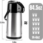 Coffee Carafe, Insulated Airpot Coffee Dispenser with Pump, 2.5L - Image 2