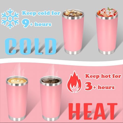 20 oz Tumbler Insulated Tumblers Stainless Steel Coffee Mug,Pink 12PCS - Image 4