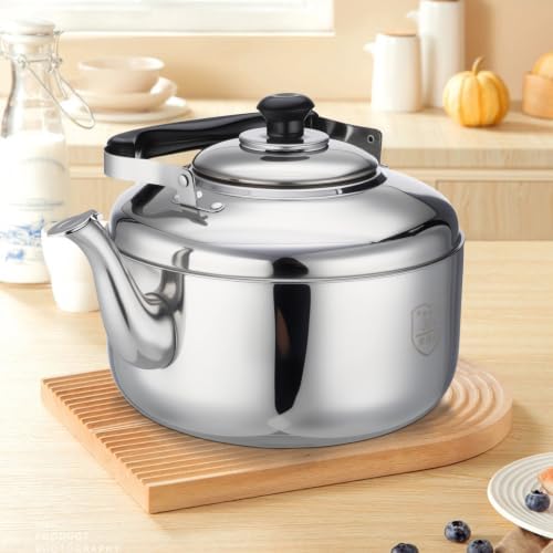 304 Stainless Steel Tea Kettle 6L Whistling Stovetop Kettle with Anti-Scalding Handle Large Diameter Spout Water Boiling for Gas Induction Electric Stoves Home Kitchen - Image 5