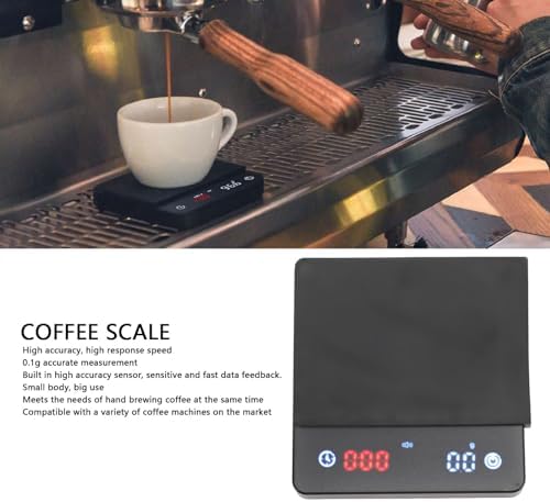 Coffee Scale Digital Rechargeable Coffee Scale with Timer Smart Mode Mini Portable Electronic Scale for Hand Brewed Coffee ABS Silicone 2000g Capacity - Image 2