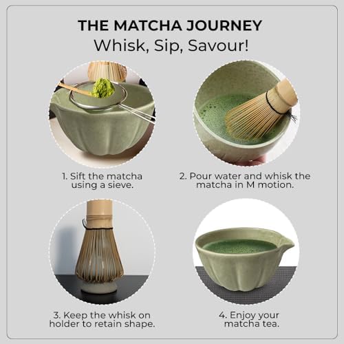 Matcha Whisk Set Matcha Kit, Bamboo Whisk And Bowl With Spout, Holder, Scoop And Sifter - Image 6
