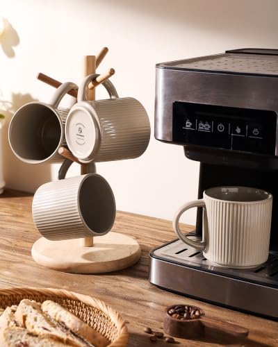famiware Coffee Mug Set of 4, Star 12 oz Ceramic Mugs Cups Set with Handle - Image 4